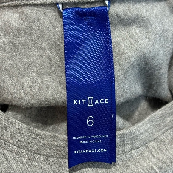 KIT AND ACE Sz M Wave Dress Asymmetrical Cashmere Blend Soft Midi Crew Neck - Picture 9 of 10